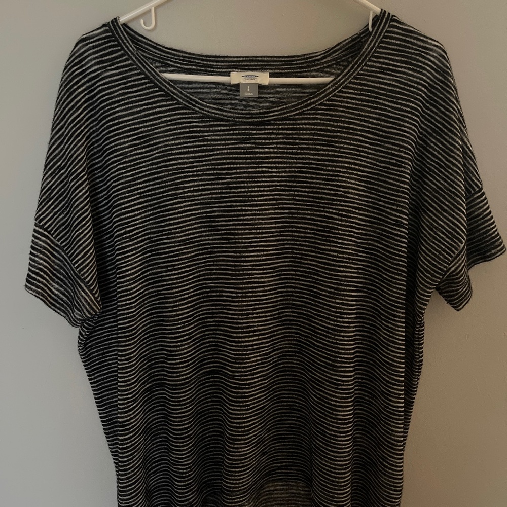 Old Nacy Black/White oversized Tee S